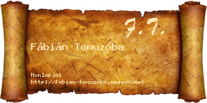 Fábián Tonuzóba névjegykártya